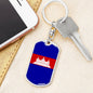 Cambodia Flag Keychain Dog Tag Stainless Steel or 18k Gold-Express Your Love Gifts