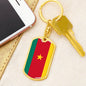 Cameroon Flag Keychain Dog Tag Stainless Steel or 18k Gold-Express Your Love Gifts