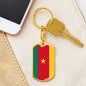 Cameroon Flag Keychain Dog Tag Stainless Steel or 18k Gold-Express Your Love Gifts