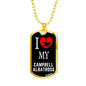 Campbell Albatross Necklace Stainless Steel or 18k Gold Dog Tag 24" Chain-Express Your Love Gifts