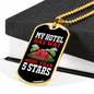 Camper Necklace 5 Stars Hotel Necklace Stainless Steel or 18k Gold Dog Tag 24" Chain-Express Your Love Gifts