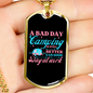 Camper Necklace A Bad Day Camping Necklace Stainless Steel or 18k Gold Dog Tag 24" Chain-Express Your Love Gifts