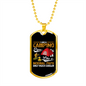 Camper Necklace A Camping Life Necklace Stainless Steel or 18k Gold Dog Tag 24" Chain-Express Your Love Gifts