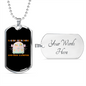 Camper Necklace A Girl Her Dog Necklace Stainless Steel or 18k Gold Dog Tag 24" Chain-Express Your Love Gifts