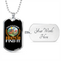 Camper Necklace Adventure Awaits Go Find It Necklace Stainless Steel or 18k Gold Dog Tag 24" Chain-Express Your Love Gifts