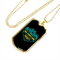 Camper Necklace Adventure Awaits Necklace Stainless Steel or 18k Gold Dog Tag 24" Chain-Express Your Love Gifts