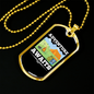 Camper Necklace Adventure Awaits Necklace Stainless Steel or 18k Gold Dog Tag 24" Chain-Express Your Love Gifts