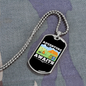 Camper Necklace Adventure Awaits Necklace Stainless Steel or 18k Gold Dog Tag 24" Chain-Express Your Love Gifts