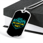 Camper Necklace Adventure Awaits Necklace Stainless Steel or 18k Gold Dog Tag 24" Chain-Express Your Love Gifts