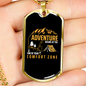 Camper Necklace Adventure Comfort Zone Necklace Stainless Steel or 18k Gold Dog Tag 24" Chain-Express Your Love Gifts