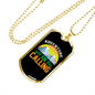 Camper Necklace Adventure is Calling White Mountains Necklace Stainless Steel or 18k Gold Dog Tag 24" Chain-Express Your Love Gifts