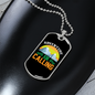Camper Necklace Adventure is Calling White Mountains Necklace Stainless Steel or 18k Gold Dog Tag 24" Chain-Express Your Love Gifts