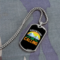Camper Necklace Adventure is Calling White Mountains Necklace Stainless Steel or 18k Gold Dog Tag 24" Chain-Express Your Love Gifts