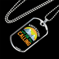 Camper Necklace Adventure is Calling White Mountains Necklace Stainless Steel or 18k Gold Dog Tag 24" Chain-Express Your Love Gifts