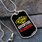 Camper Necklace Adventure is Camping Tree Necklace Stainless Steel or 18k Gold Dog Tag 24" Chain-Express Your Love Gifts
