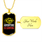 Camper Necklace Adventure is Camping Tree Necklace Stainless Steel or 18k Gold Dog Tag 24" Chain-Express Your Love Gifts