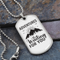 Camper Necklace Adventure is Waiting For You Necklace Stainless Steel or 18k Gold Dog Tag 24" Chain-Express Your Love Gifts