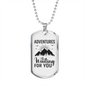Camper Necklace Adventure is Waiting For You Necklace Stainless Steel or 18k Gold Dog Tag 24" Chain-Express Your Love Gifts