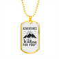 Camper Necklace Adventure is Waiting For You Necklace Stainless Steel or 18k Gold Dog Tag 24" Chain-Express Your Love Gifts