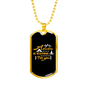Camper Necklace Adventure is Waiting For You Yellow Necklace Stainless Steel or 18k Gold Dog Tag 24" Chain-Express Your Love Gifts