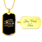 Camper Necklace Adventure is Waiting For You Yellow Necklace Stainless Steel or 18k Gold Dog Tag 24" Chain-Express Your Love Gifts