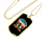 Camper Necklace Adventure is Waiting Necklace Stainless Steel or 18k Gold Dog Tag 24" Chain-Express Your Love Gifts