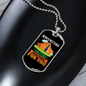 Camper Necklace Adventure is Waiting Necklace Stainless Steel or 18k Gold Dog Tag 24" Chain-Express Your Love Gifts