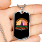 Camper Necklace Adventure Necklace Stainless Steel or 18k Gold Dog Tag 24" Chain-Express Your Love Gifts