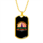 Camper Necklace Adventure Necklace Stainless Steel or 18k Gold Dog Tag 24" Chain-Express Your Love Gifts