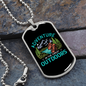 Camper Necklace Adventure Outdoors Blue Necklace Stainless Steel or 18k Gold Dog Tag 24" Chain-Express Your Love Gifts