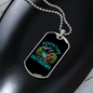 Camper Necklace Adventure Outdoors Blue Necklace Stainless Steel or 18k Gold Dog Tag 24" Chain-Express Your Love Gifts