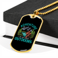 Camper Necklace Adventure Outdoors Blue Necklace Stainless Steel or 18k Gold Dog Tag 24" Chain-Express Your Love Gifts