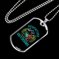 Camper Necklace Adventure Outdoors Blue Necklace Stainless Steel or 18k Gold Dog Tag 24" Chain-Express Your Love Gifts