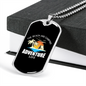 Camper Necklace Adventure White Life Necklace Stainless Steel or 18k Gold Dog Tag 24" Chain-Express Your Love Gifts