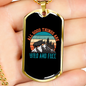 Camper Necklace All Good Things Are Wild and Free Necklace Stainless Steel or 18k Gold Dog Tag 24" Chain-Express Your Love Gifts