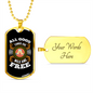 Camper Necklace All Good Things are Wild and Free Necklace Stainless Steel or 18k Gold Dog Tag 24" Chain-Express Your Love Gifts