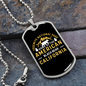 Camper Necklace American Black Bear Necklace Stainless Steel or 18k Gold Dog Tag 24" Chain-Express Your Love Gifts