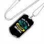 Camper Necklace And So The Adventure Begins Blue Necklace Stainless Steel or 18k Gold Dog Tag 24" Chain-Express Your Love Gifts