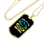 Camper Necklace And So The Adventure Begins Blue Necklace Stainless Steel or 18k Gold Dog Tag 24" Chain-Express Your Love Gifts