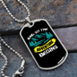 Camper Necklace And So The Adventure Begins Blue Necklace Stainless Steel or 18k Gold Dog Tag 24" Chain-Express Your Love Gifts