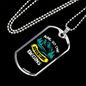 Camper Necklace And So The Adventure Begins Blue Necklace Stainless Steel or 18k Gold Dog Tag 24" Chain-Express Your Love Gifts