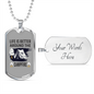 Camper Necklace Around The Campfire Necklace Stainless Steel or 18k Gold Dog Tag 24" Chain-Express Your Love Gifts