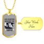 Camper Necklace Around The Campfire Necklace Stainless Steel or 18k Gold Dog Tag 24" Chain-Express Your Love Gifts
