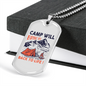 Camper Necklace Back To Life Necklace Stainless Steel or 18k Gold Dog Tag 24" Chain-Express Your Love Gifts