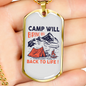Camper Necklace Back To Life Necklace Stainless Steel or 18k Gold Dog Tag 24" Chain-Express Your Love Gifts