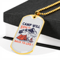 Camper Necklace Back To Life Necklace Stainless Steel or 18k Gold Dog Tag 24" Chain-Express Your Love Gifts