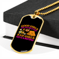Camper Necklace Bad Girls Go Camping Necklace Stainless Steel or 18k Gold Dog Tag 24" Chain-Express Your Love Gifts