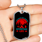 Camper Necklace Beach and Camping Adventure Necklace Stainless Steel or 18k Gold Dog Tag 24" Chain-Express Your Love Gifts