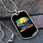 Camper Necklace Beach Happy Face Necklace Stainless Steel or 18k Gold Dog Tag 24" Chain-Express Your Love Gifts