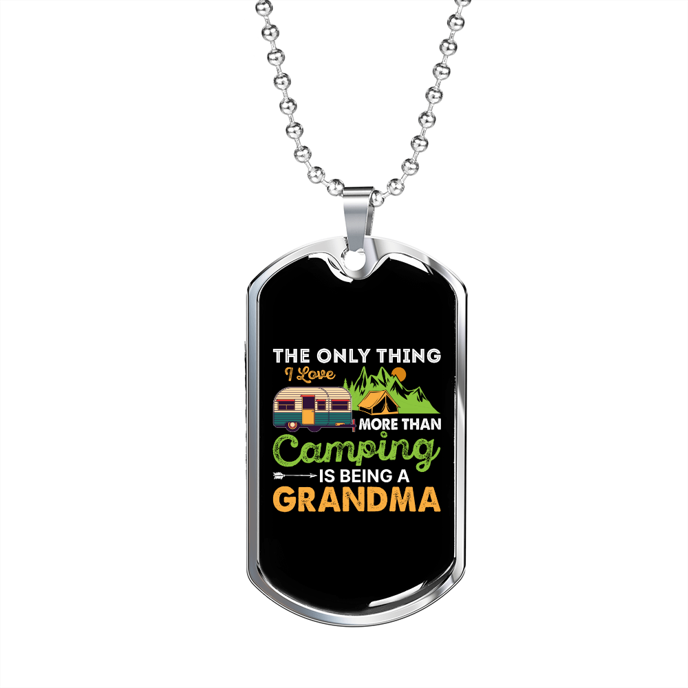 Camper Necklace Being A Grandma Necklace Stainless Steel or 18k Gold Dog Tag 24" Chain-Express Your Love Gifts